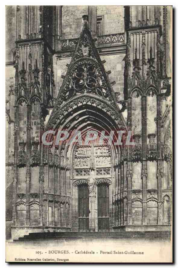 CPA Bourges Cathedrale Portail Saint Guillaume