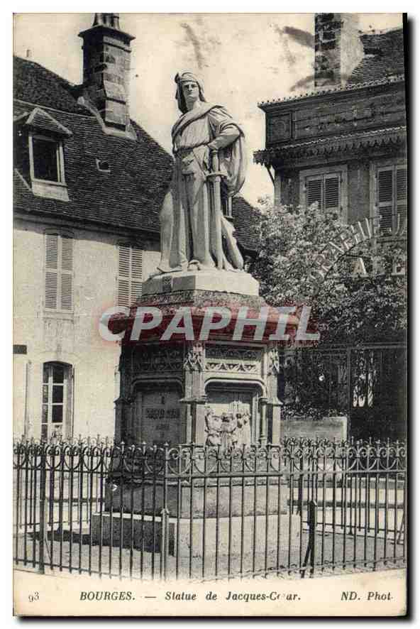 CPA Bourges Statue de Jacques Coeur