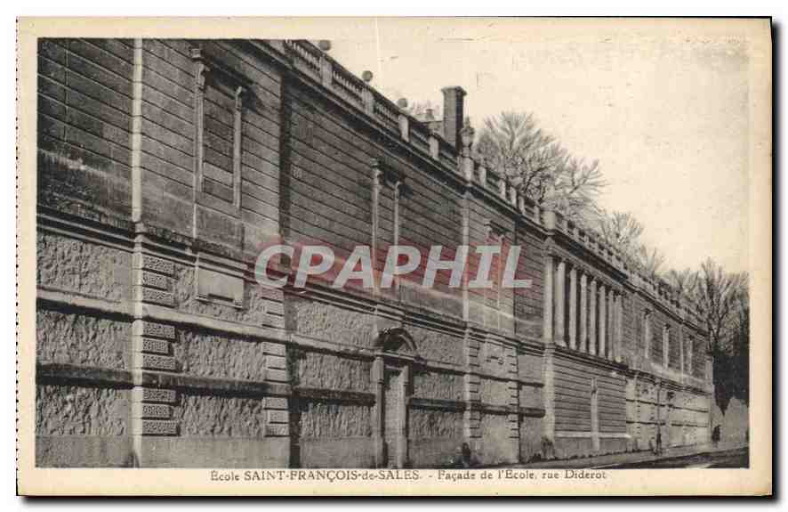 CPA Ecole Saint Fracois de Sales Facade de l'Ecole rue Diderot