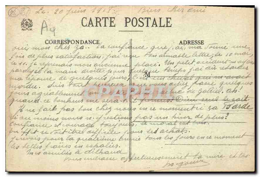 CPA Alsace Le Lac Noir et La Dioux — Rückseite