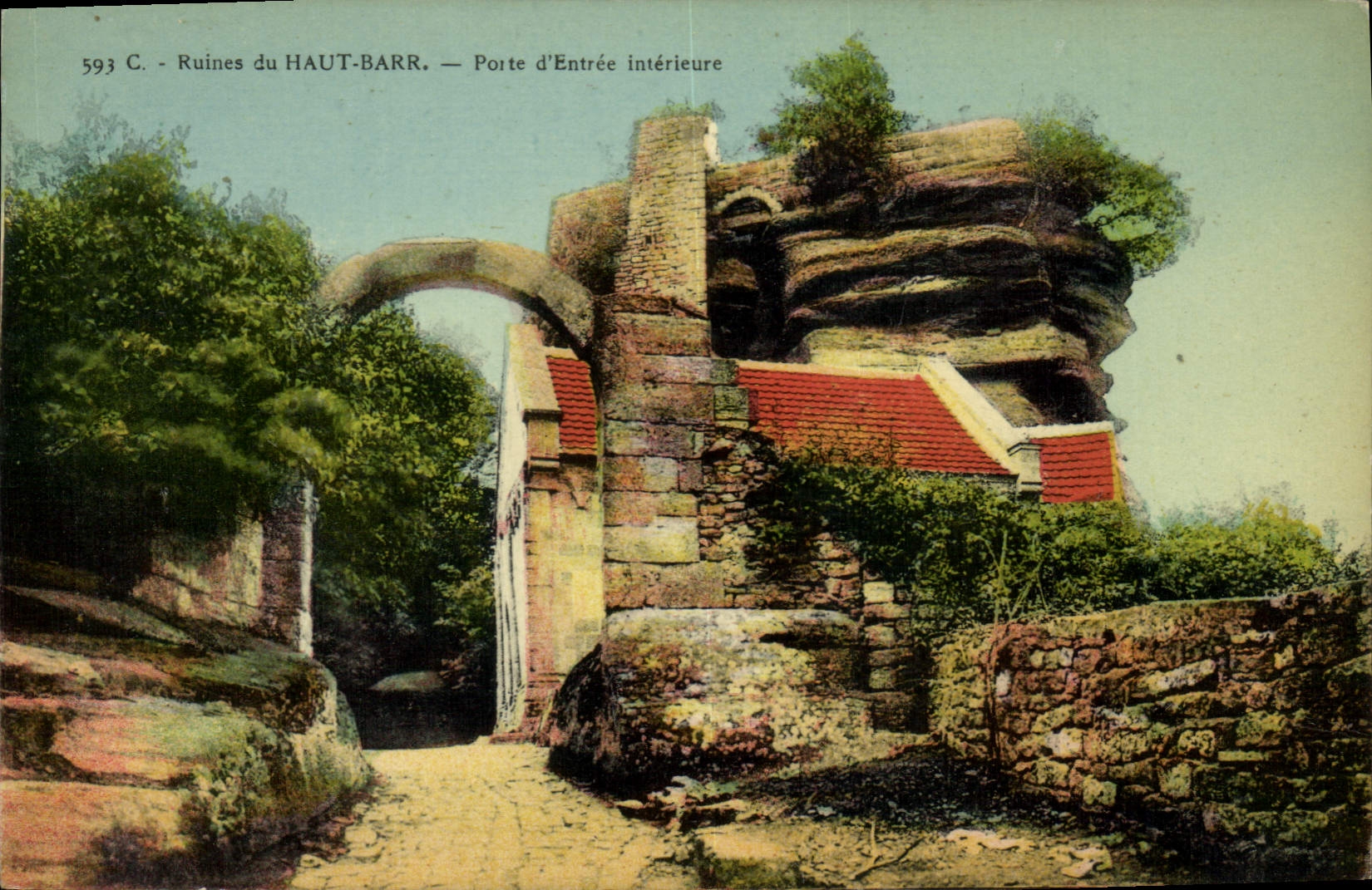 CPA Ruines de Haut Barr Porte d'Entree Interieure