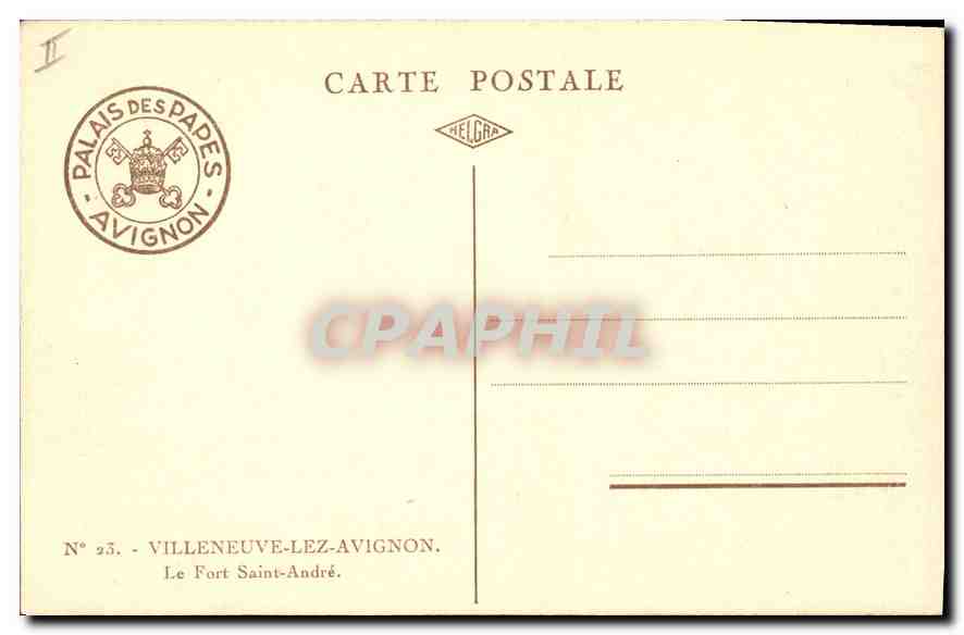 CPA Villeneuve les Avignon Le Fort Saint Andre — Verso