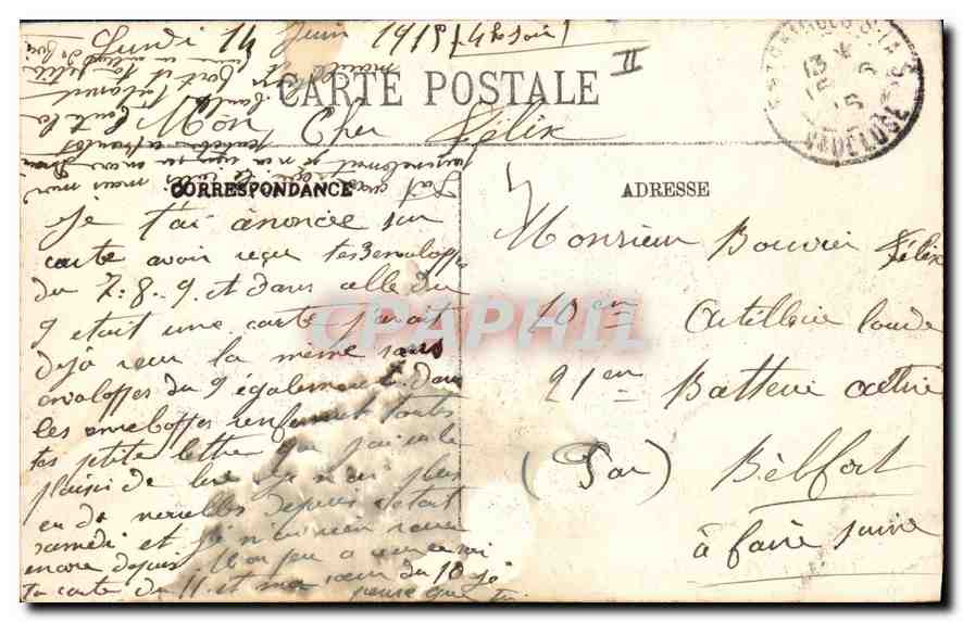 CPA Villeneuve les Avignon Les Bords du Rhone et Tour Philippe le Bel — Verso