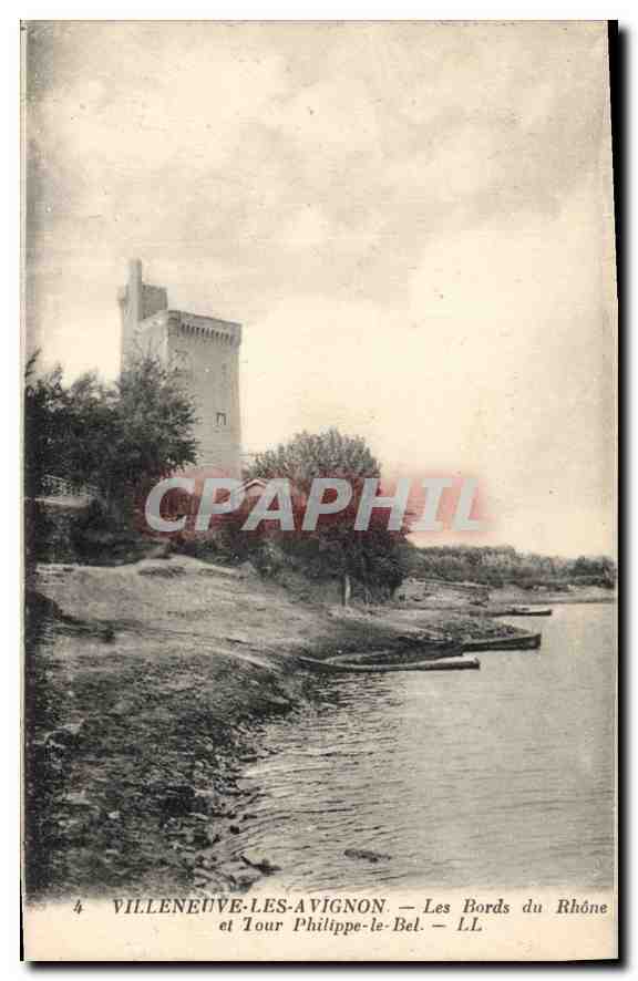 CPA Villeneuve les Avignon Les Bords du Rhone et Tour Philippe le Bel