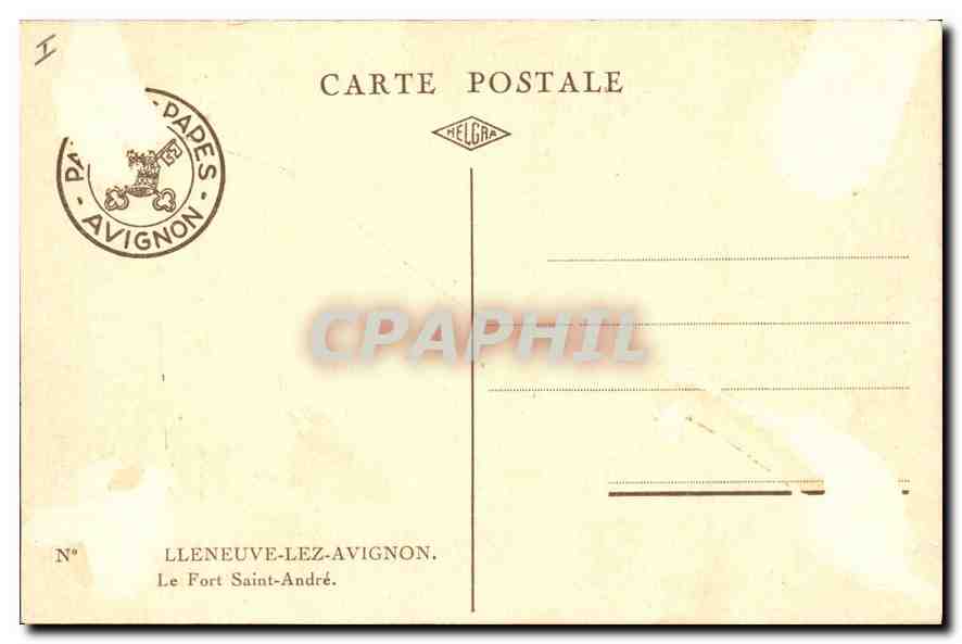 CPA Villeneuve les Avignon Le Fort Saint Andre — Verso