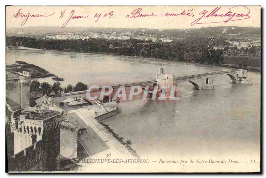 CPA Villeneuve les Avignon Panorama pris de Notre Dame des Doms