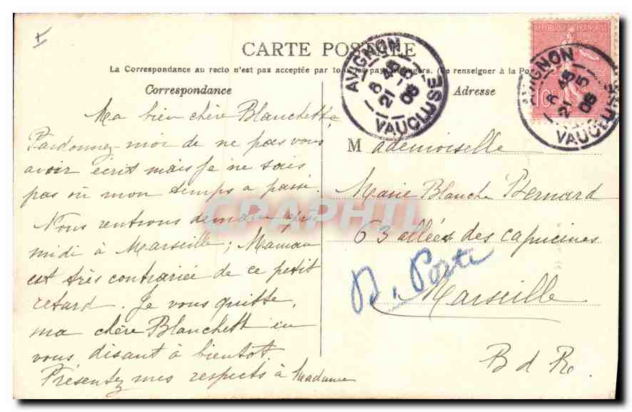 CPA Villeneuve les Avignon Fort St Andre — Verso