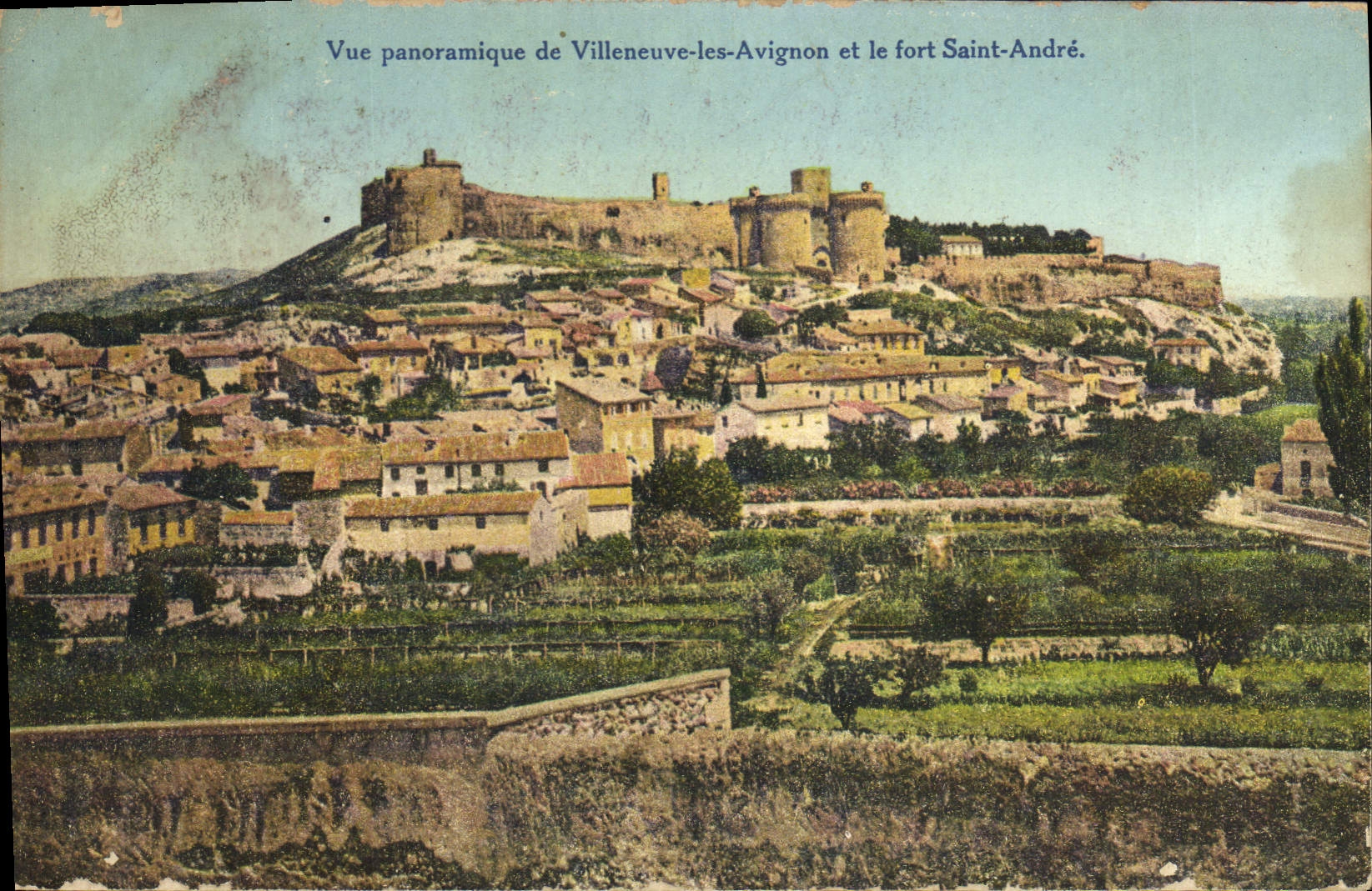 CPA Vue panoramique de Villeneuve les Avignon et le fort Saint Andre