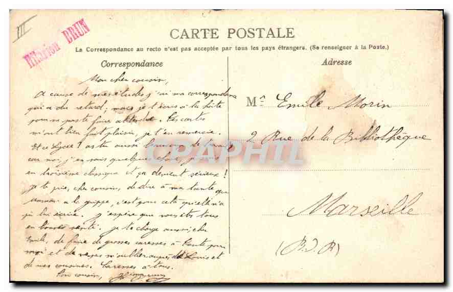 CPA Villeneuve les Avignon Fort Saint Andre — Verso