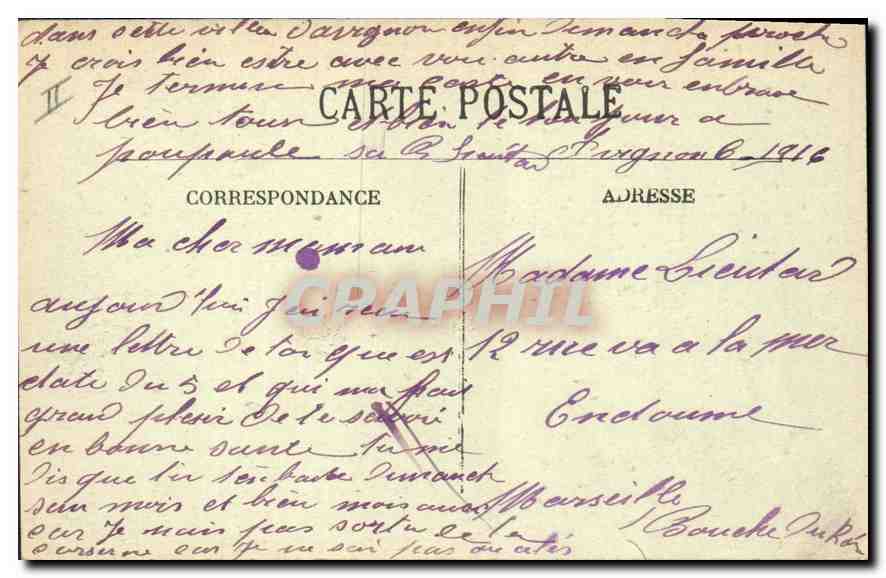 CPA Villeneuve les Avignon Le Fort St Andre — Verso