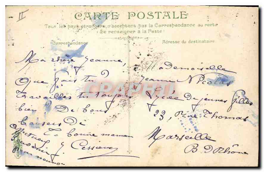 CPA Villeneuve les Avignon La Tour des Masques — Verso