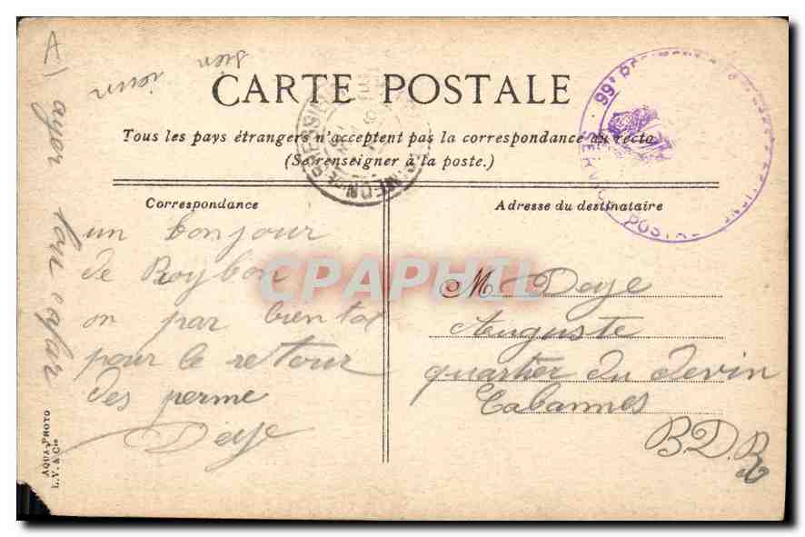 CPA Villeneuve les Avignon L'Hotel du Cardinal Tury — Verso