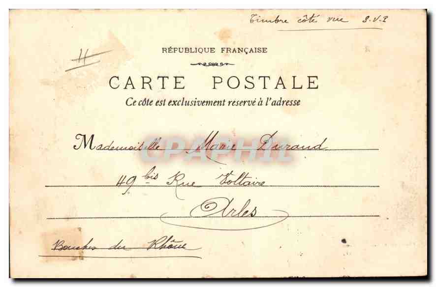 CPA Villeneuve les Avignon La cour du cloitre — Verso