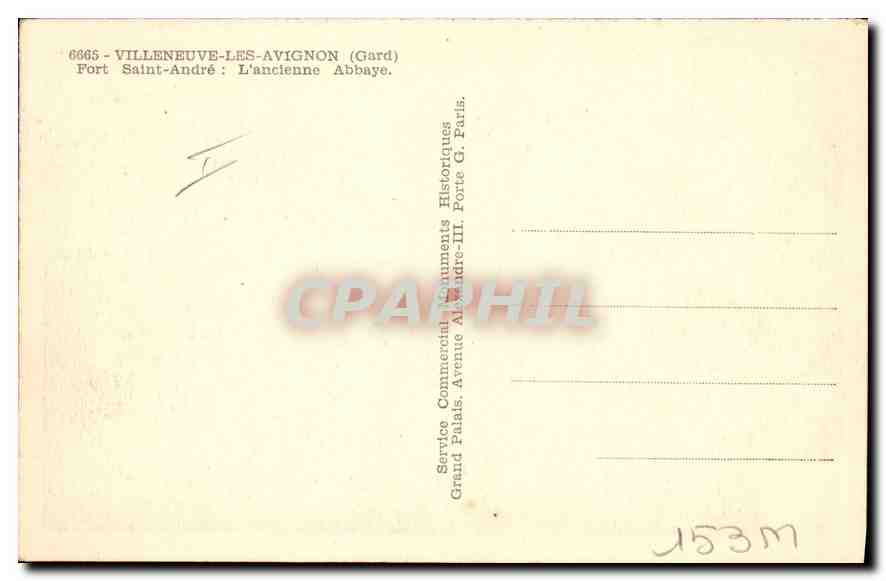 CPA Villeneuve les Avignon (Gard) Fort Saint Andre — Verso