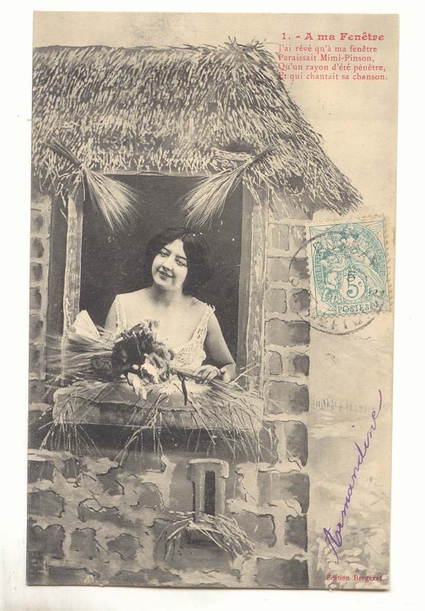 Frau am Fenster — gedrucktes Gedicht — Edition Bergeret