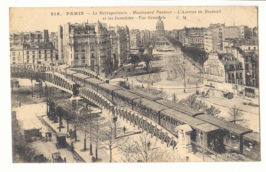 Paris — Le Métropolitain - Boulevard Pasteur - L'Avenue de Breteuil - Vue Générale — C. M. n°215