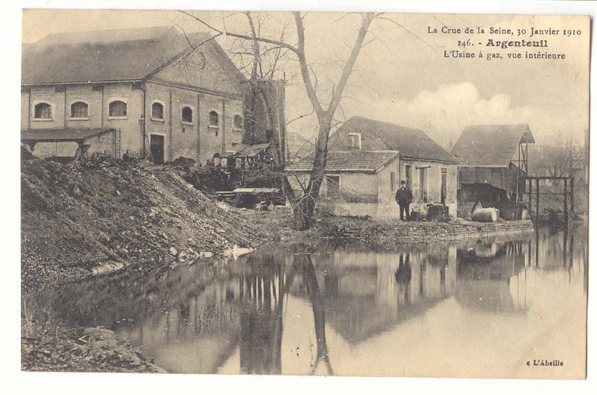 Argenteuil CPA La crue de la Seine 30 janvier 1910 L'usine a gaz vue interieure