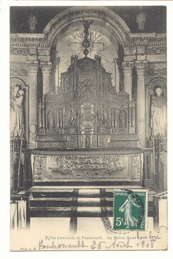 CPA Eglise paroissiale de Fontevrault Le Maitre Autel