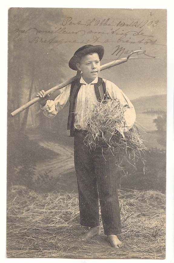 Enfant paysan à la Bretagne — Pors-L'Abbé, 1903 — Éditeur Pors-L'Abbé