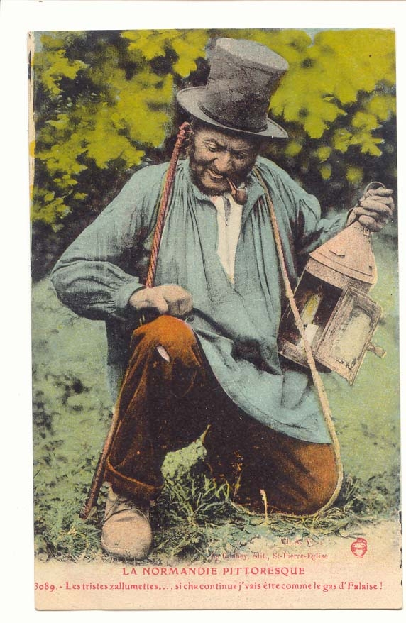 La Normandie pittoresque — Les tristes allumettes… si ça continue j’vais être comme le gas d’Falaise ! — Édit. St-Pierre-Eglise, n° 3089