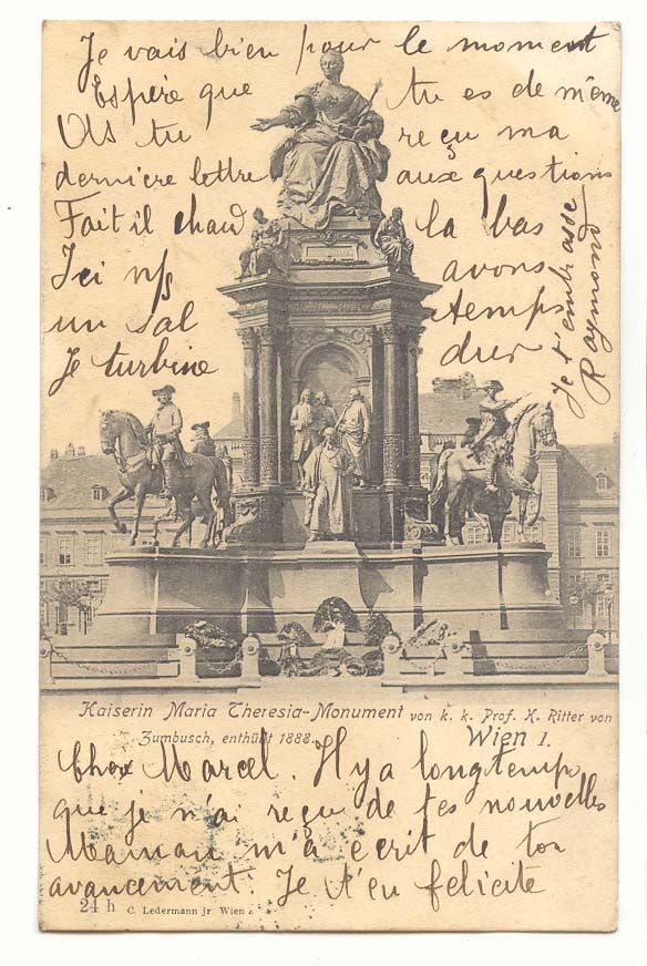 Autriche Austria Wien CPA Kaiserin Maria theresia Monument