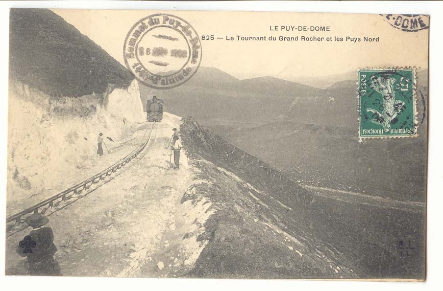 Le Puy-de-Dôme — Le Tournant du Grand Rocher et les Puys Nord — Éditeur : Béaumont du Puy-de-Dôme, n° 825