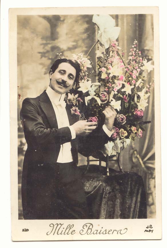 CPA fantaisie Mille baisers (roses)