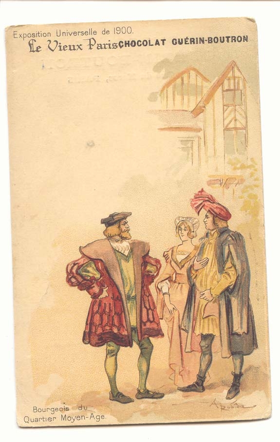 Exposition universelle de 1900 Le vieux Paris CPA bourgeois du quartier Moyen Age
