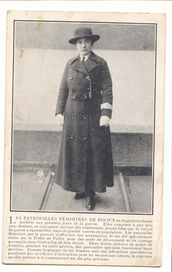 CPA les patrouilles feminines de police en Angleterre