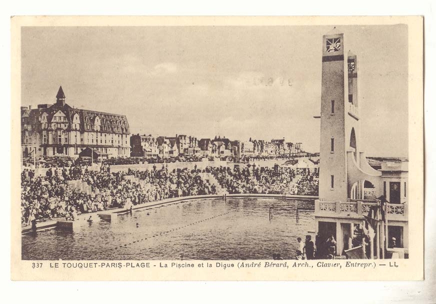 Le Touquet Paris Plage CPA La piscine et la digue (Andre Berard arch Clavier entrepr)