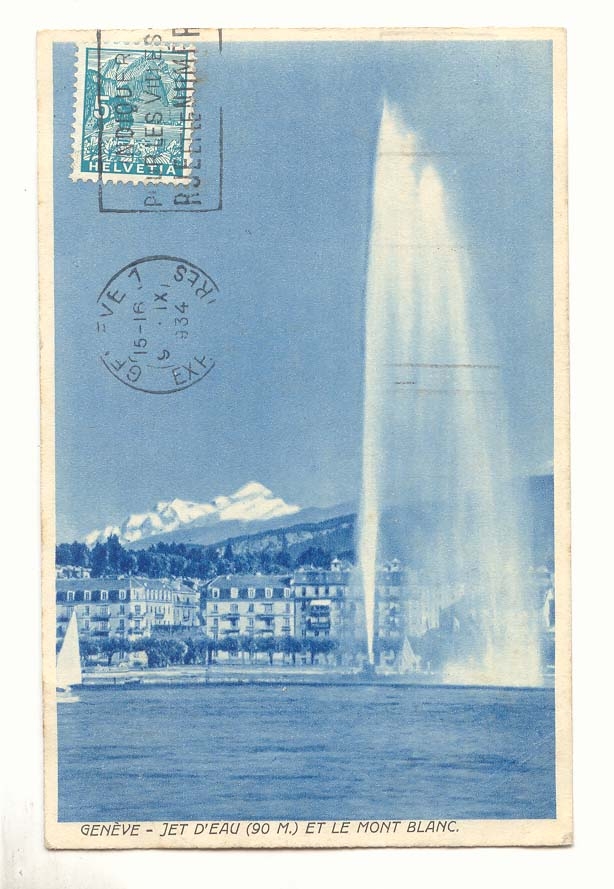 Suisse Geneve CPA Jet d'eau (90m) et le Mont blanc