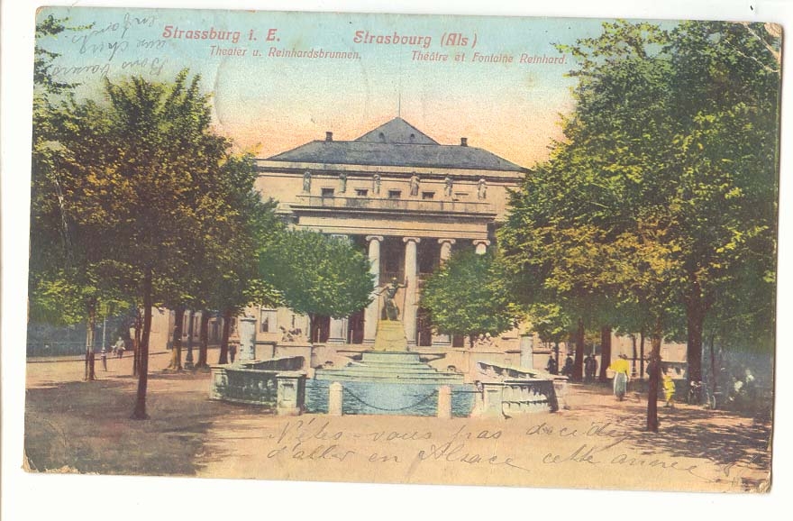 Strasbourg CPA Theatre et fontaine Reinhard