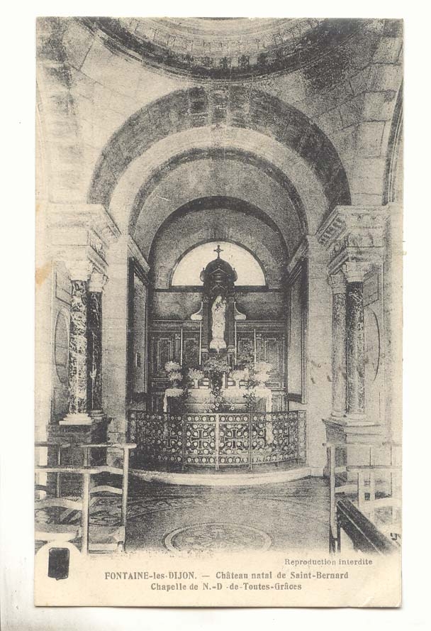 Fontaine les Dijon CPA Chateau natal de Saint Bernard Chapelle de ND de toutes grace