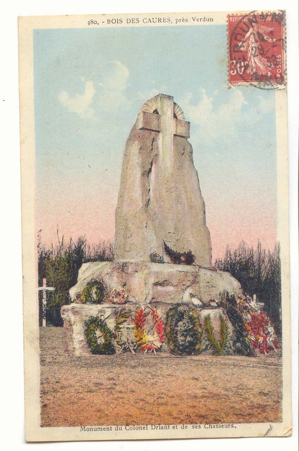 Bois des Caures, près Verdun — Monument du Colonel Driant et de ses Chasseurs — éditeur non identifié, n° de série 380