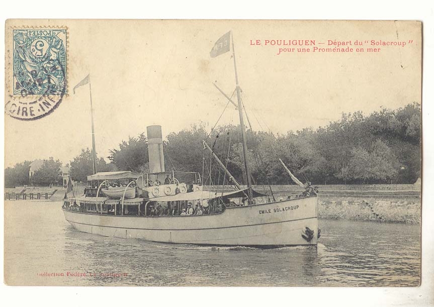 Le Pouliguen CPA Depart du Solacroup pour une promenade en mer (bateau ship)