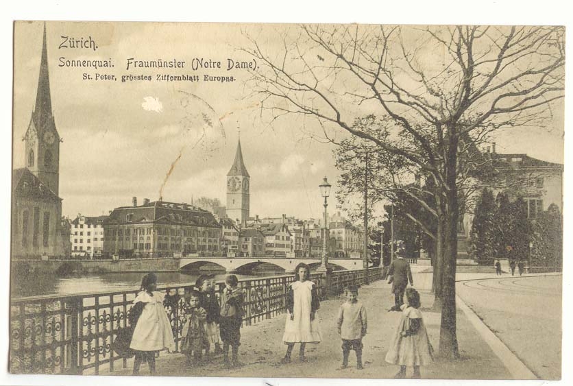 Suisse Zurich CPA Sonnenquai Fraumuster (Notre Dame enfants kinder)