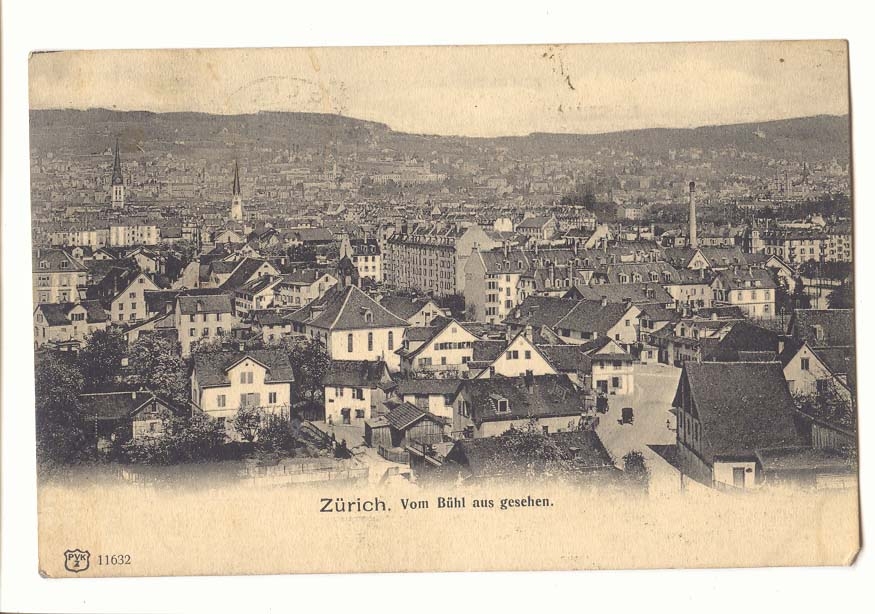 Zurich — vue depuis le Bühl — éditeur PYK, n° 11632