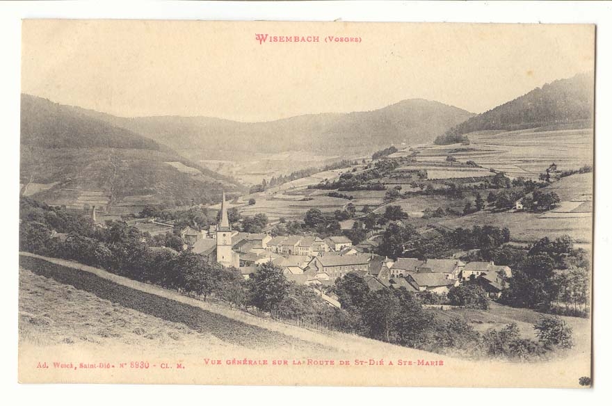 Wisembach (Vosges) — Vue générale sur la route de St-Dié à Ste-Marie — Ad. Weich, Saint-Dié, N° 8930
