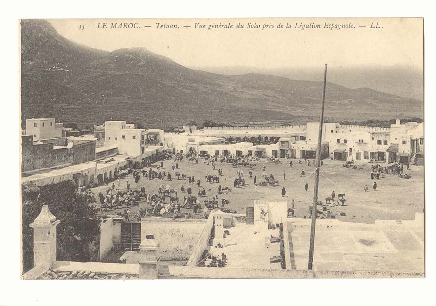 Tétouan — Vue générale du Soko près de la Légation Espagnole — LL.