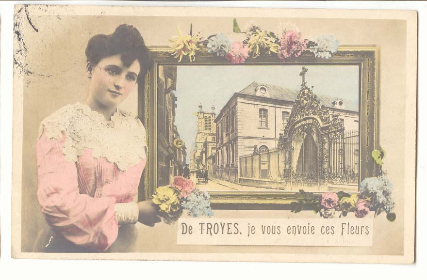 CPA De Troyes je vous envoie ces fleurs