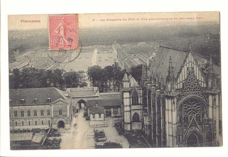 Vincennes — La Chapelle du Fort et Vue panoramique du Nouveau Fort — Éditeur non identifié, n°3