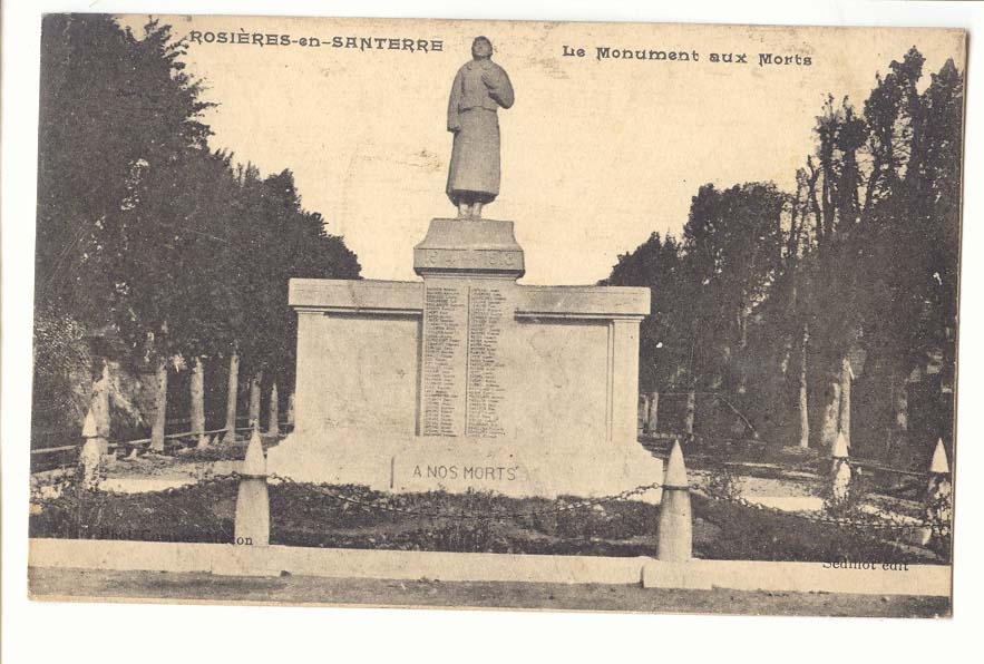 Rosieres en Santerre CPA Le monument aux morts
