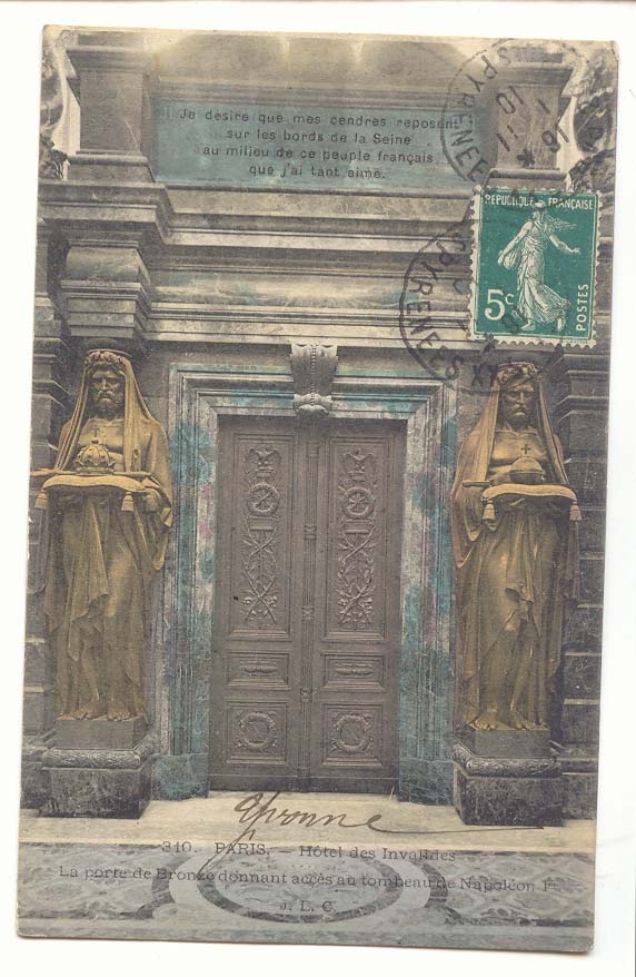 Hôtel des Invalides — Porte de Bronze donnant accès au tombeau de Napoléon Ier — éditeur L. C. n° 310