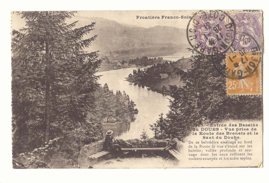 Entree des bassins du Doubs VPA Vue prise des Brenets et le saut du Doubs