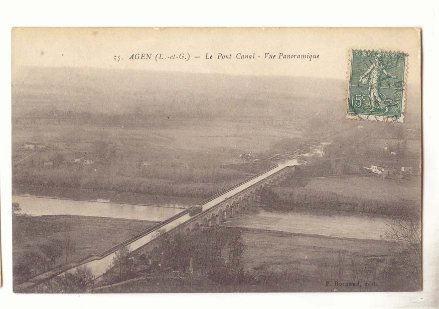 AGEN (L.-et-G.) — Le Pont Canal — Vue Panoramique — E. Bornand, édit.