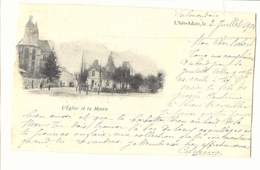 L'Église et la Mairie — Valmardois — L'Isle-Adam, 3 juillet 1901