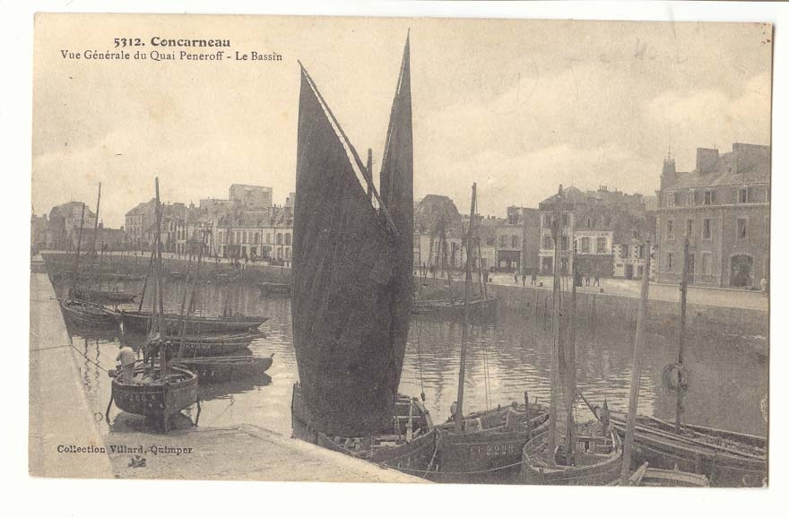 Cencarneau — Vue Générale du Quai Peneroff - Le Bassin — Collection Villard-Qulmper, n° 5312
