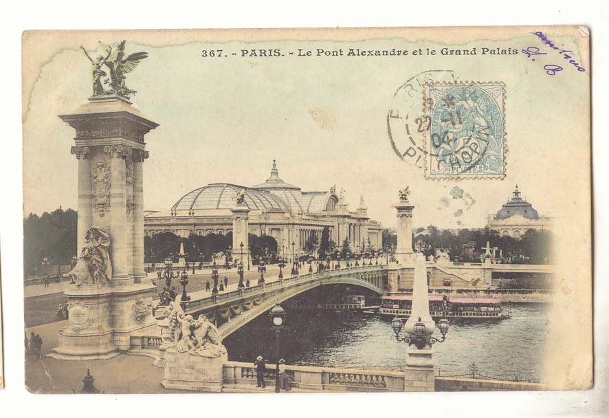 Paris — The Alexandre Bridge and the Grand Palais — publisher L. B. n° 367