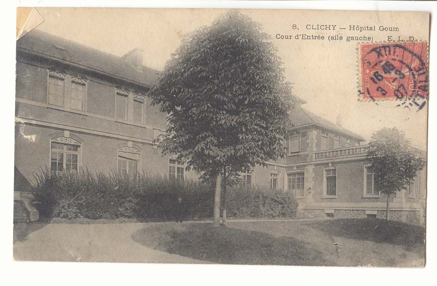 Clichy CPA Hopital Gouin Cour d'entree (aile gauche)