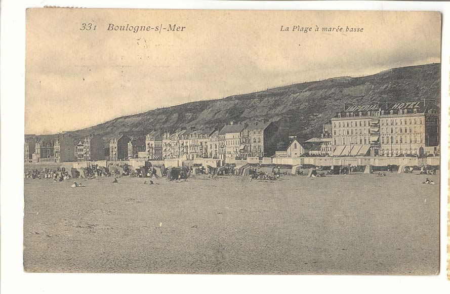 Boulogne-s-Mer — La Spiaggia a marea bassa — editore sconosciuto, n° 331